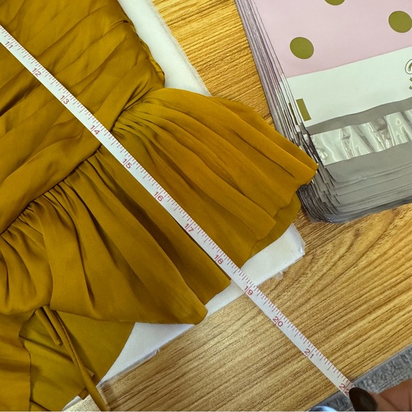 Ulla Johnson Mustard Yellow Ruched Blouse - Picture 12 of 12